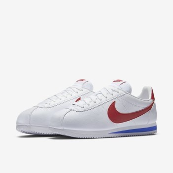 Nike Classic Cortez - Férfi Utcai Cipő - Fehér/Királykék/Piros